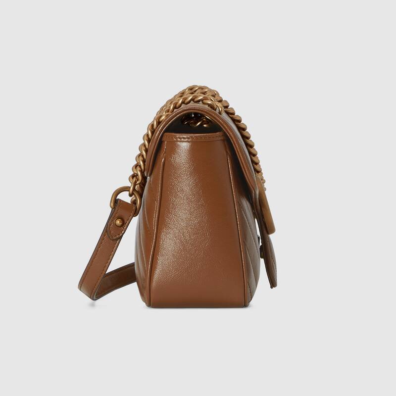 Marmont Small Matelasse Shoulder Bag 443497 Brown